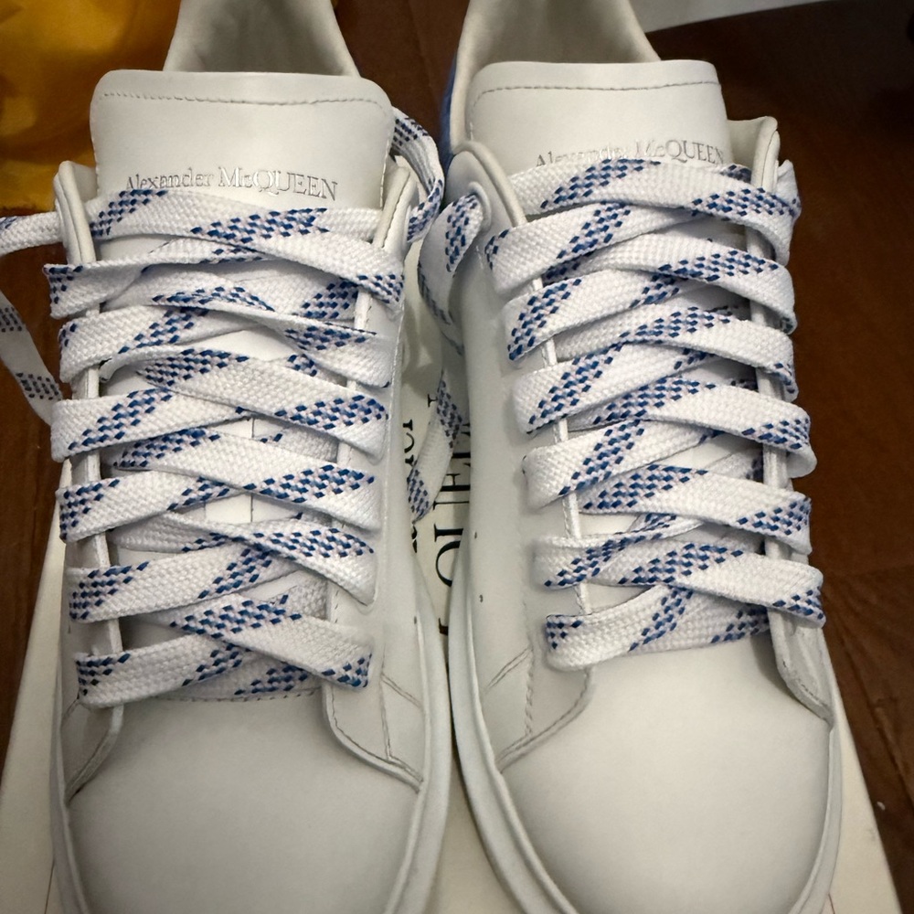 Alexander McQueen, blue croc skin, size 42u